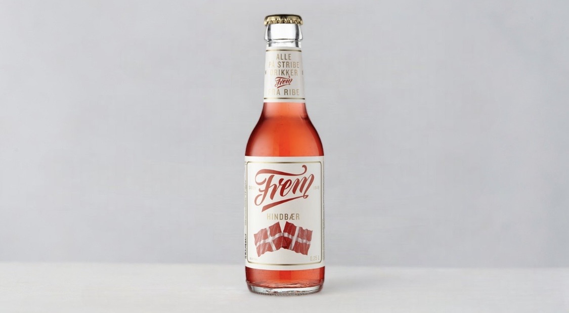 25 cl. hindbær sodavand fra Frem